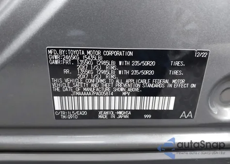 2023 Toyota Bz4X Limited из США, поврежденный, VIN JTMAAAAA7PA005814